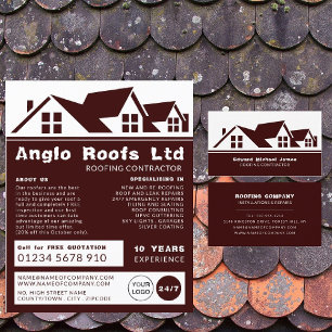 Dachziegel, Roofer, Dachdeckerwerbung Flyer