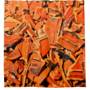 Dachziegel, rote Dachpaneele Duschvorhang
