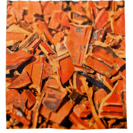 Dachziegel, rote Dachpaneele Duschvorhang (Vorderseite)