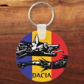 Dacian Wolf - Tricolor-Flagge Schlüsselanhänger (Vorderseite)
