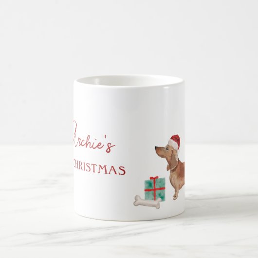 Dackel 1. Weihnachten Personalisiert Kaffeetasse (Mittel)
