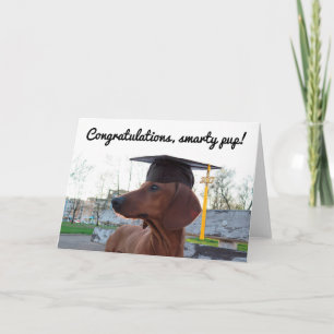 Dackel 2017 Graduation Cap & Charm Hund Smarty Karte