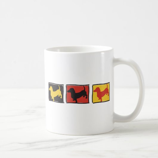 Dackel-3-BOX Kaffeetasse (Rechts)