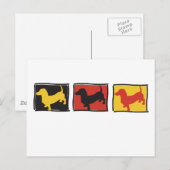 Dackel-3-BOX Postkarte (Vorne/Hinten)
