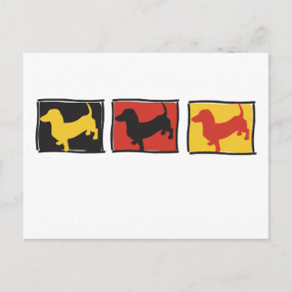 Dackel-3-BOX Postkarte