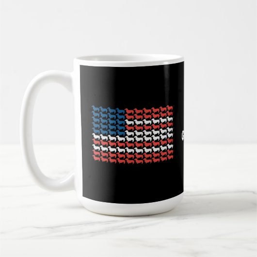 Dackel 4. Juli American Flag Patriotic Kaffeetasse (Links)