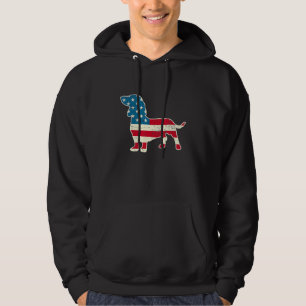 Dackel 4. Juli Amerikanische Flagge Hunde Männer F Hoodie
