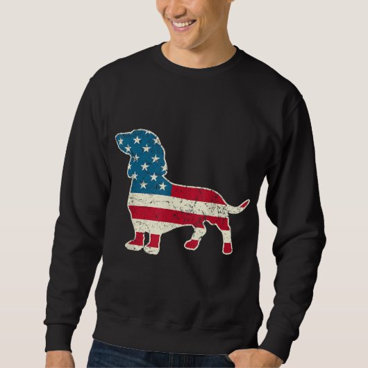Dackel 4. Juli Hund Lover Geschenk Männer Frauen F Sweatshirt (Vorderseite)