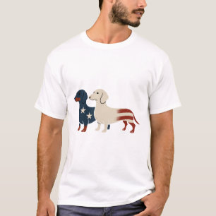Dackel 4. Juli Hund Lover Men USA Flag T-Shirt