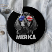 Dackel 4. Juli Merica Men American Flag Sun Button (Beispiel)