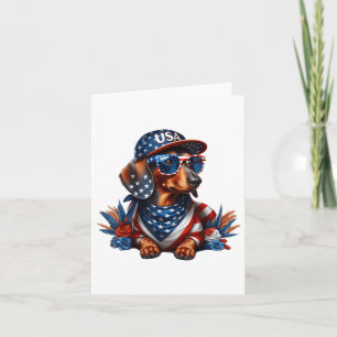 Dackel 4. Juli Patriotische Hunde Dackel 4 Karte