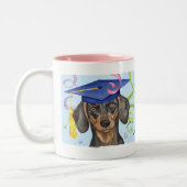 Dackel-Absolvent Zweifarbige Tasse (Links)