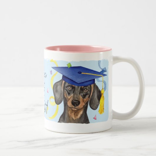 Dackel-Absolvent Zweifarbige Tasse (Rechts)