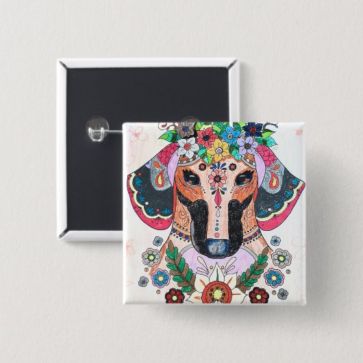 Dackel Abzeichen Button (Vorne & Hinten)