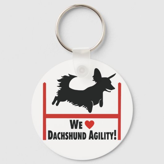 Dackel Agility Liebe Schlüsselanhänger (Vorderseite)