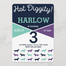 Dackel aka Dackel Hund zum Geburtstag Einladung