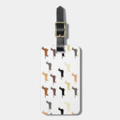 Dackel alle Farbsilos Gepäckanhänger (Vorderseite vertikal)