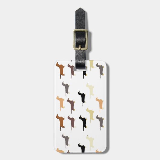 Dackel alle Farbsilos Gepäckanhänger (Vorderseite vertikal)