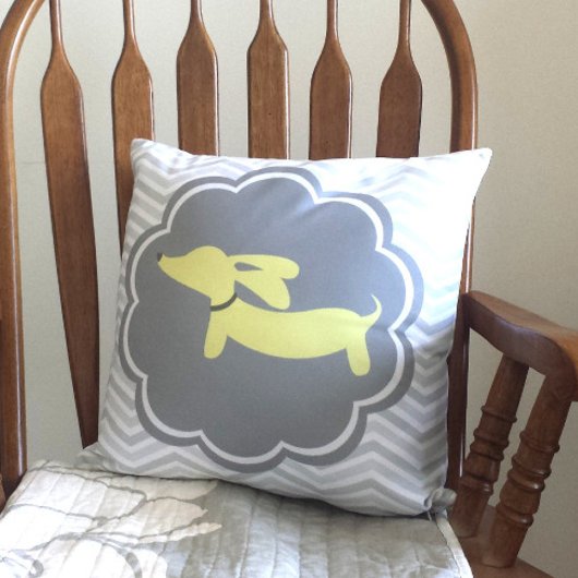 Dackel als gelbes Kinderzimmer gelb Geschlecht neu Kissen