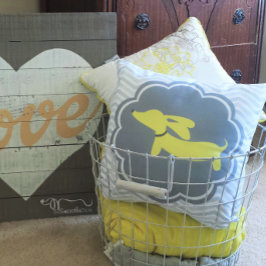 Dackel als gelbes Kinderzimmer gelb Geschlecht neu Kissen