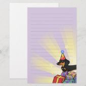 Dackel am Geburtstag (glatter Mantel) Briefpapier (Vorne/Hinten)