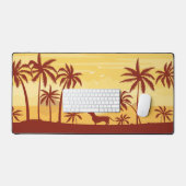 Dackel am Strand bei Sonnenuntergang | DACKEL Schreibtischunterlage (Tastatur & Maus)