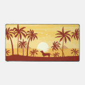 Dackel am Strand bei Sonnenuntergang | DACKEL Schreibtischunterlage (Vorderseite)