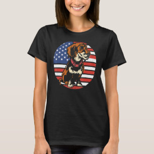 Dackel - Amerikanische Flagge für Wurst Weiner T-Shirt