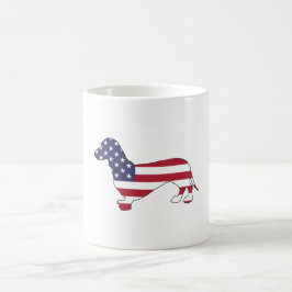 Dackel "amerikanische Flagge " Kaffeetasse