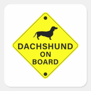 Dackel an Bord Funny Dog Bumper Quadratischer Aufkleber