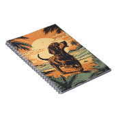 Dackel an einem tropischen Strand bei Sonnenunterg Notizblock (Rechte Seite)