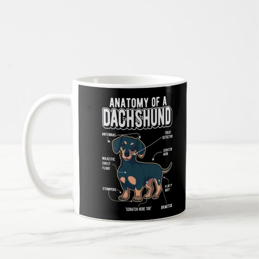 Dackel Anatomie Funny Dog Kaffeetasse (Links)