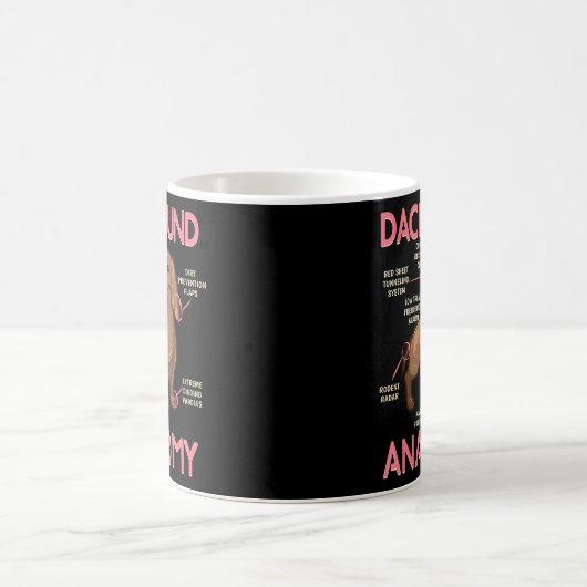 Dackel Anatomie Niedlicher Hund Kaffeetasse (Mittel)