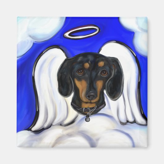 Dackel Angel Magnet (Vorne)