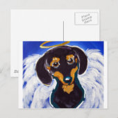 Dackel Angel Postkarte (Vorne/Hinten)