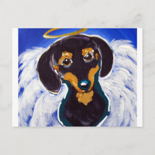 Dackel Angel Postkarte
