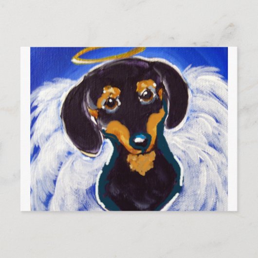 Dackel Angel Postkarte (Vorderseite)