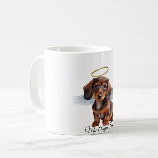 Dackel Angel Puppy Coffee Tasse (Vorderseite Links)