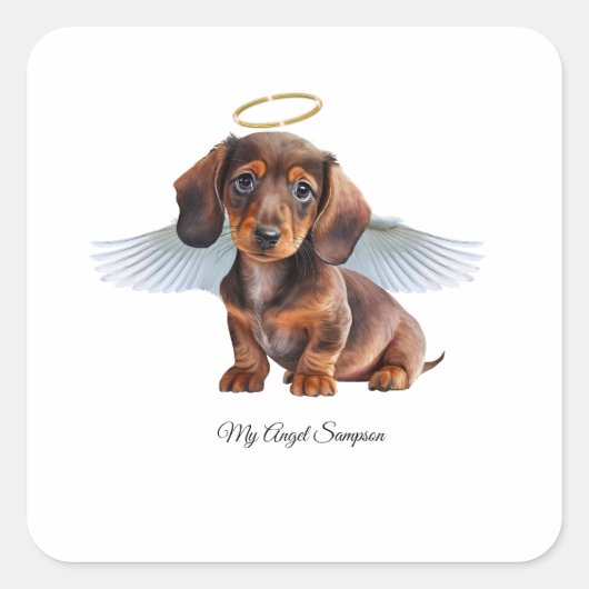 Dackel Angel Puppy Stickers (Vorderseite)