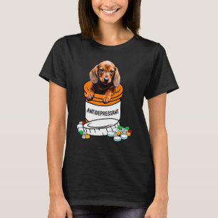 Dackel Antidepressiv Antidepressiva Niedlich Hund T-Shirt