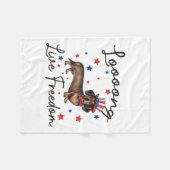 Dackel Art Long Live Freedom Fleecedecke (Vorderseite (Horizontal))