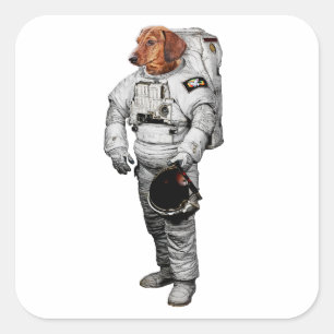 Dackel Astronaut Aufkleber
