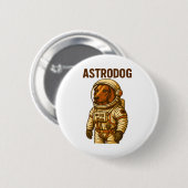 Dackel Astronaut Dackel Hund Astrodog Button (Vorne & Hinten)