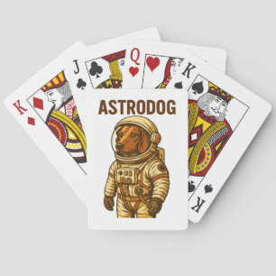 Dackel Astronaut Dackel Hund Astrodog Spielkarten