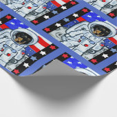 DACKEL ASTRONAUT GESCHENKPAPIER (Ecke)