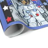 DACKEL ASTRONAUT GESCHENKPAPIER (Rolleneckpunkt)