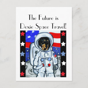 DACKEL ASTRONAUT POSTKARTE