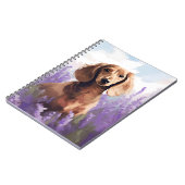 Dackel auf dem Lavendelfeld Notizblock (Linke Seite)