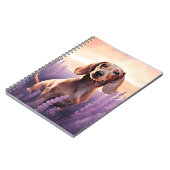 Dackel auf dem Lavendelfeld Notizblock (Linke Seite)