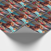 Dackel auf dem Paddle: Ein Landschaftliches Abente Geschenkpapier (Ecke)